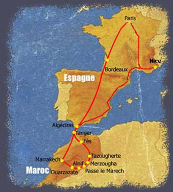 Traversée en 4L de la France au Maroc, en passant par l'Espagne, par route et Ferry